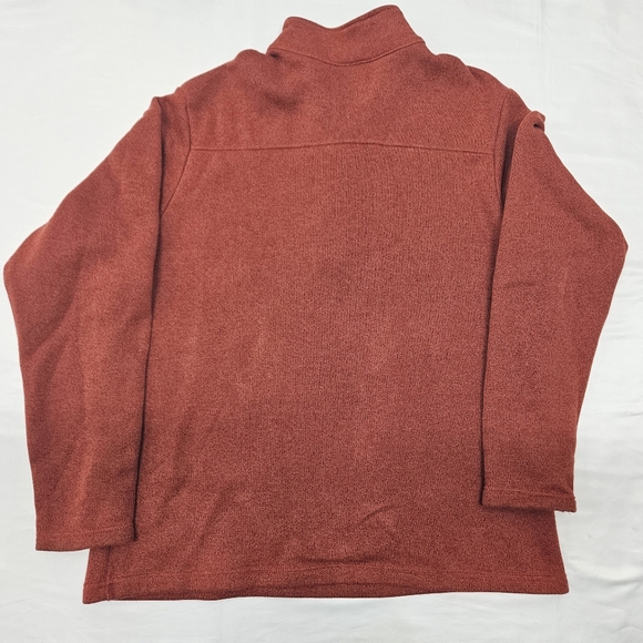 Columbia XL Red/Orange Half Zip Stretch Sweater, 90% Cotton 10% Polyester - Picture 8 of 9